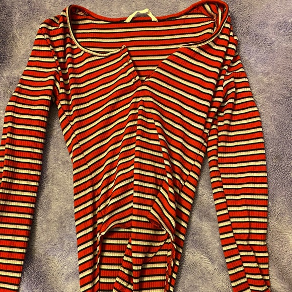 Red striped bodysuit - Picture 1 of 3